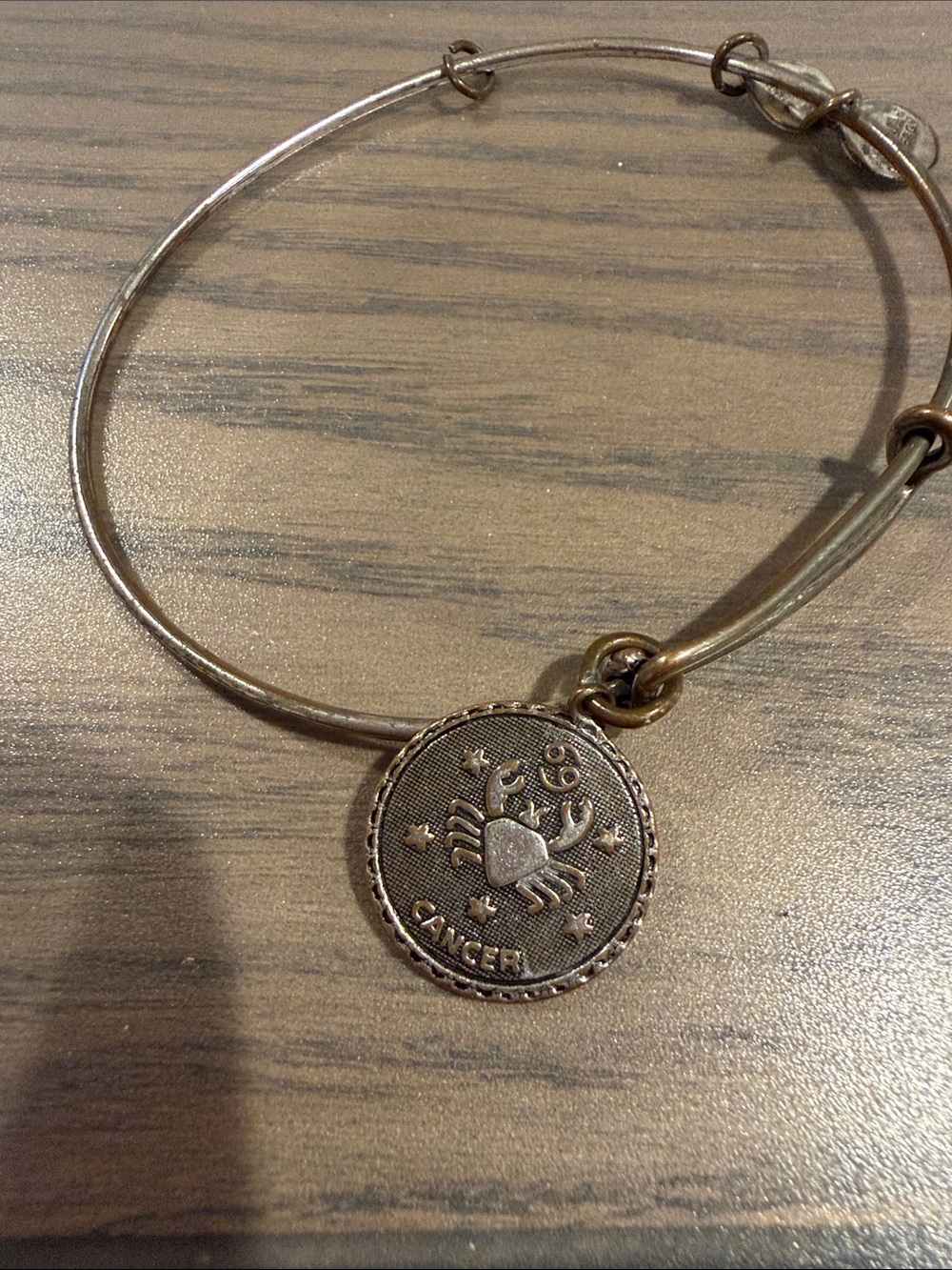 Alex and Ani silver Cancer Charm Bangle